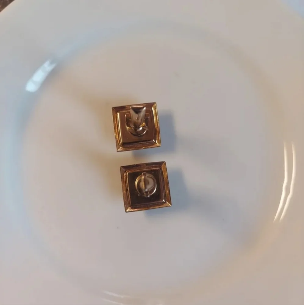 1945 PAT PEND SWANK TIGERS EYE GOLDTONE CUFFLINKS - 4TH GEN OWNED LIKE NEW!